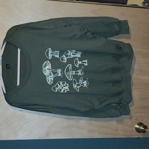 Shein curve 1x green mushroom sweater